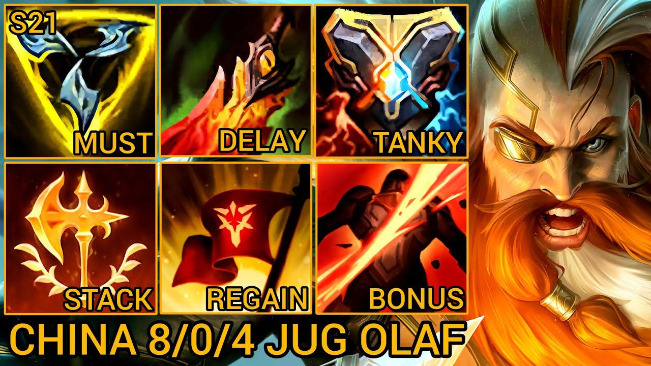 OLAF Jungle MVP = Solo Queue Snowball Champion - China Wild Rift New Meta Build & Runes By Tiarty