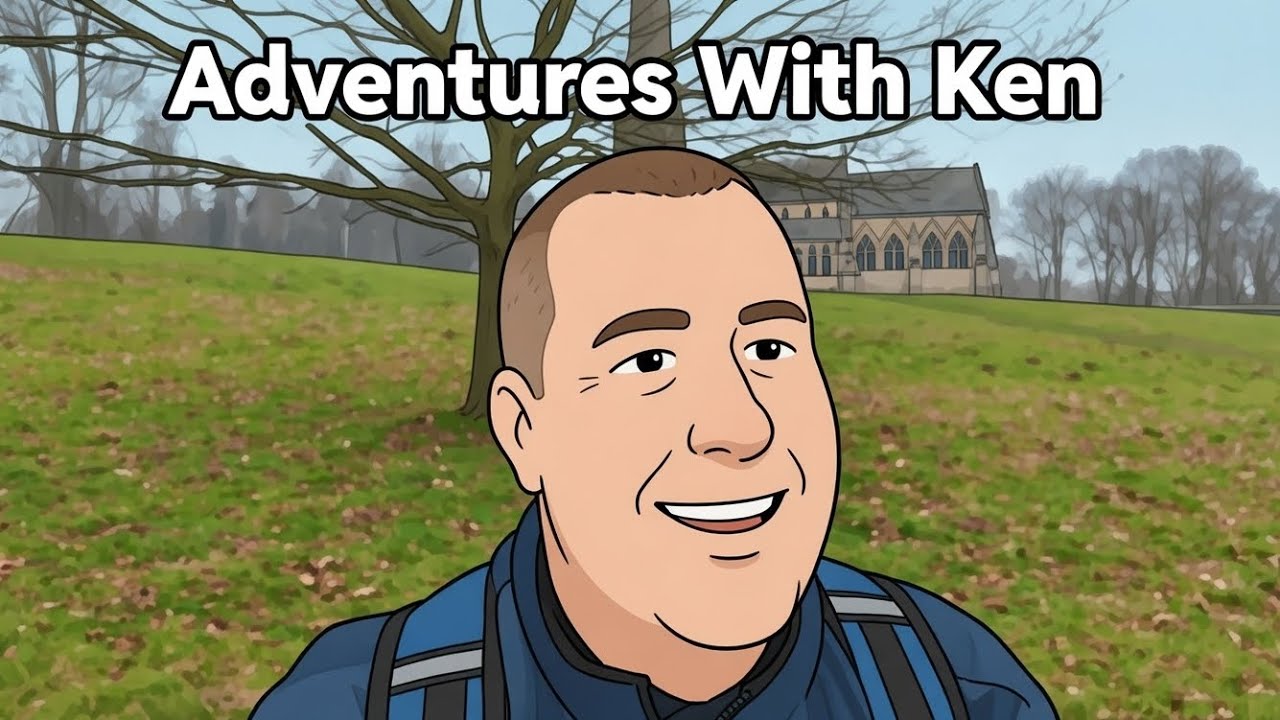 A chat in front of St Mary's church Studley Royal March 2026 #adventureswithken 