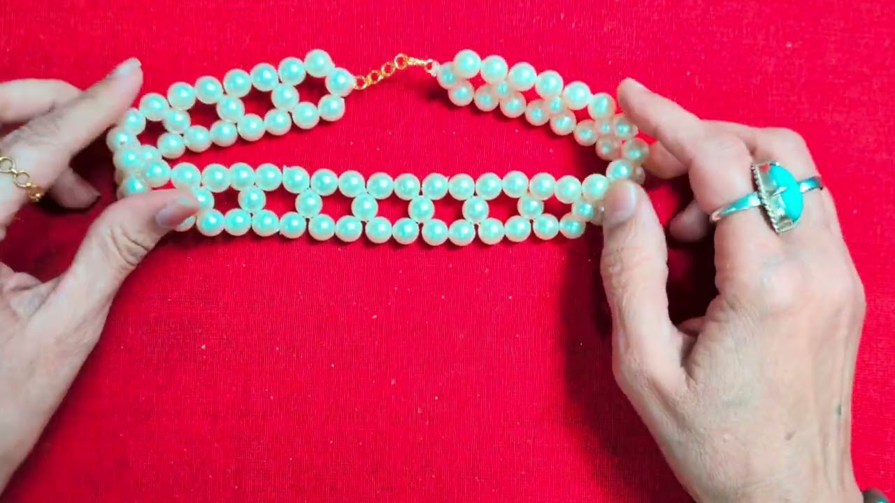 How to make pearl choker earring and bracelet 