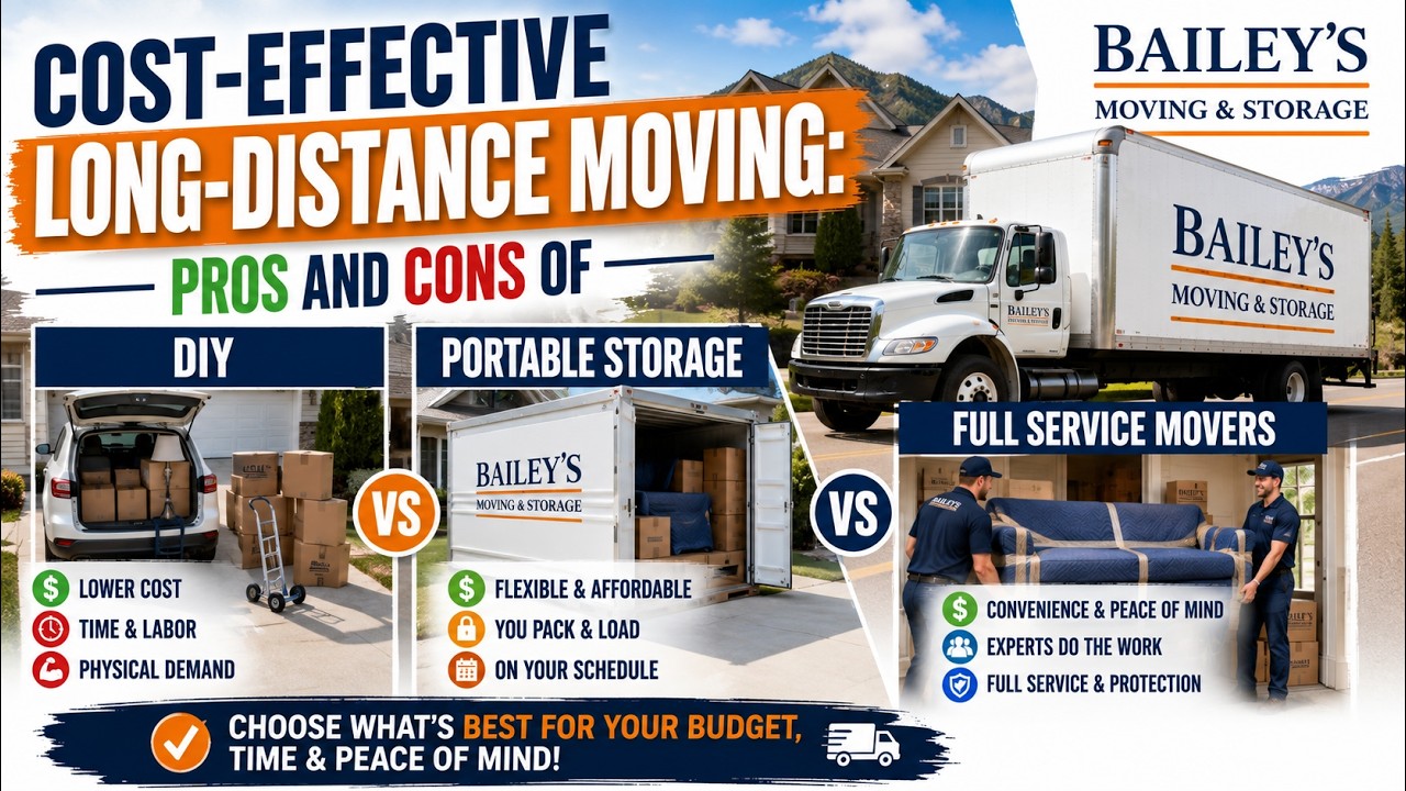 Cost-Effective Long-distance Moving: Pros and Cons Of DIY vs Portable Storage vs Full Service Movers