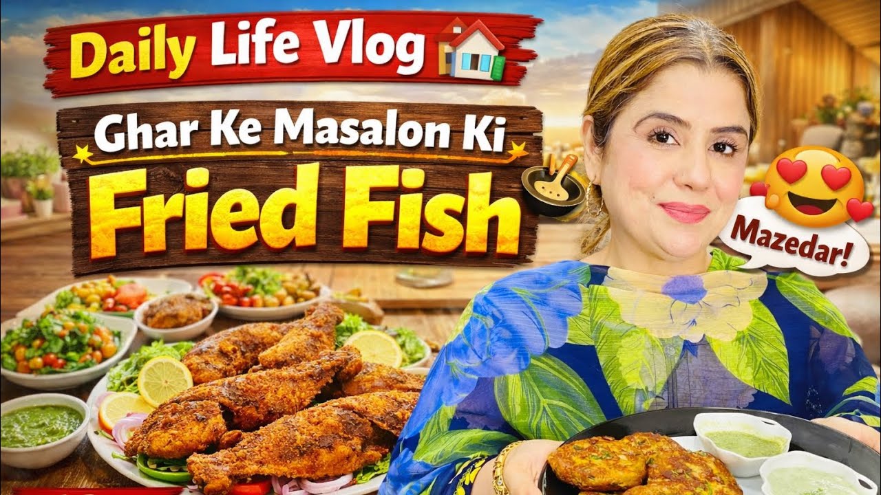 	Daily Life Vlog 🏡 | Ghar Ke Masalon Ki Fried Fish😍 Green chutney 👍#cooking @Afshanyasirvlog 