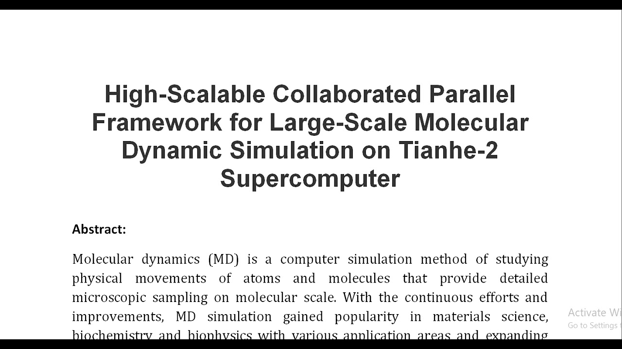 High Scalable Collaborated Parallel Framework for Large Scale Molecular Dynamic Simulation on Tianhe