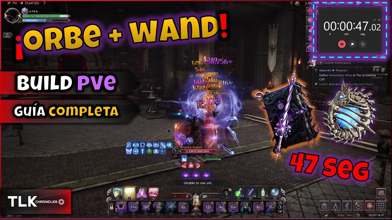 DOMINA la combinación WAND + ORBE🔥Guía Completa: Rotación, Set y Maestrías | Throne and Liberty