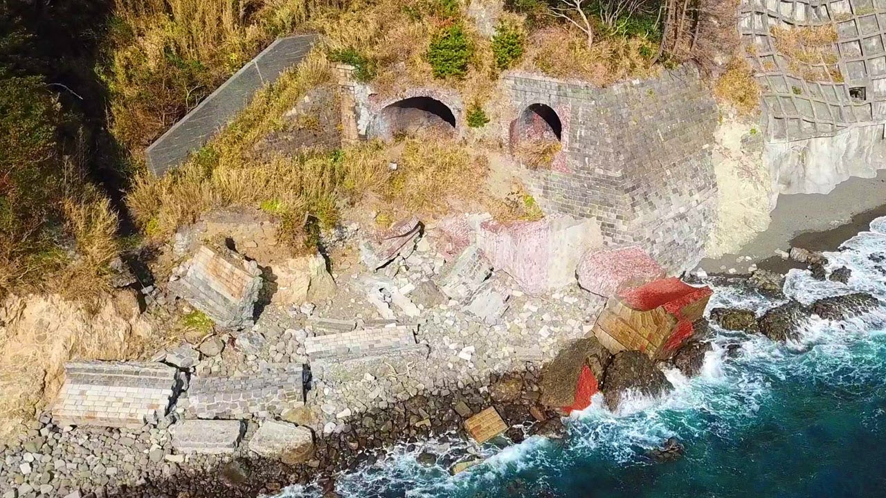 【大崩海岸】東海道本線の廃線跡【旧石部隧道】