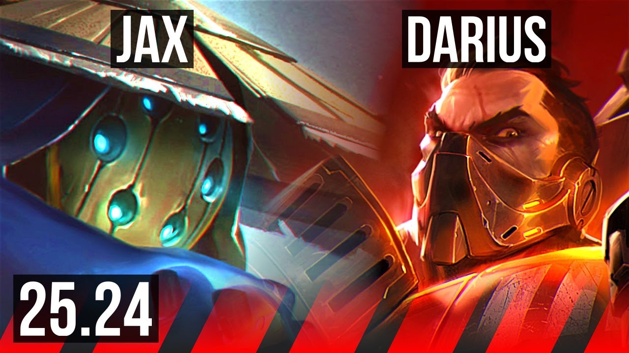 JAX vs DARIUS (TOP) | Good KDA: 12/1/7, Press The Attack | KR Master | 25.24