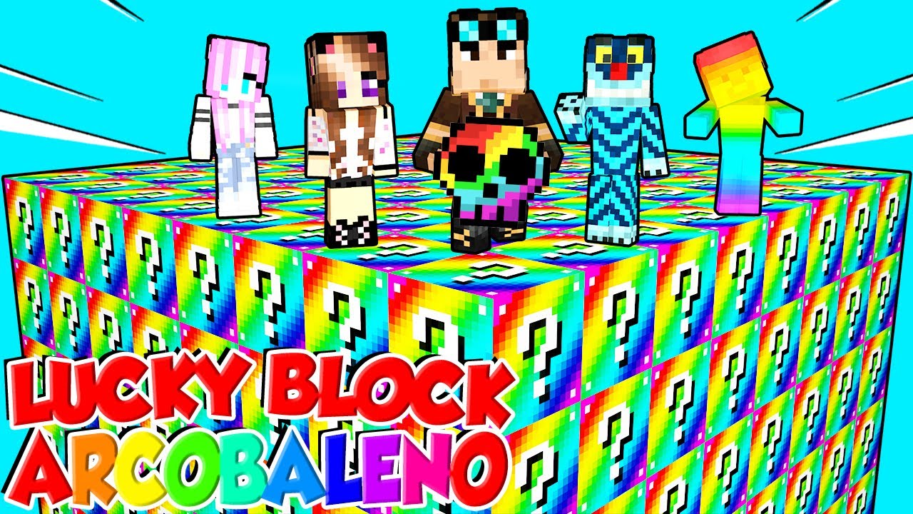 LUCKY BLOCK GIGANTI ARCOBALENO SU MINECRAFT!!!