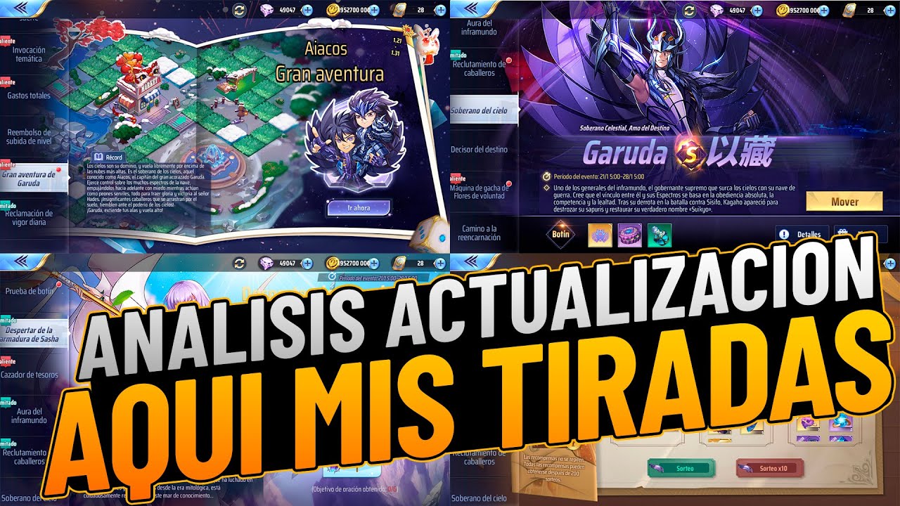 ANALISIS ACTUALIZACION🔥🔥Vaya vaya, y la GACHA de REGALO🔥🔥#saintseiyaawakening