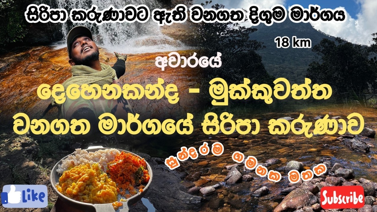 දෙහෙනකන්ද - මුක්කුවත්ත පාරෙන් අවාරයේ | සිරිපා අඩවියේ දුශ්කරම මංපෙත | 18km