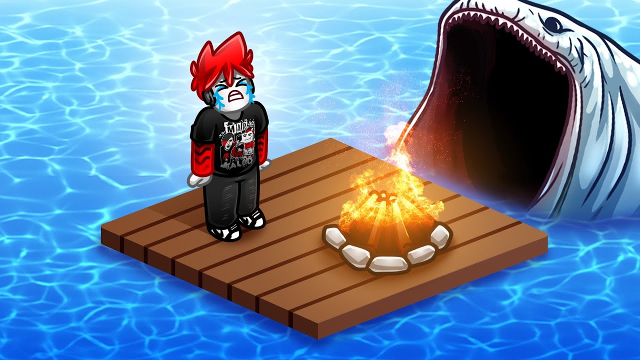 Roblox : Survive on a Raft 🌊 ฉันเอาชีวิตรอดบนแพ กลางทะเลโดดเดี่ยวเดียวดาย !!!
