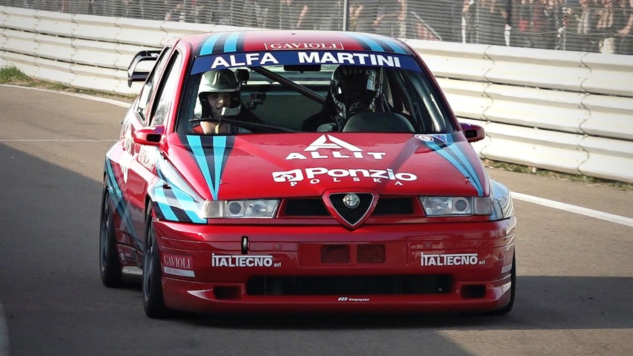 400HP Alfa Romeo 155 GTA TURBO with Dog Box Transmission @ Track! - Onboard & Turbo Sounds!