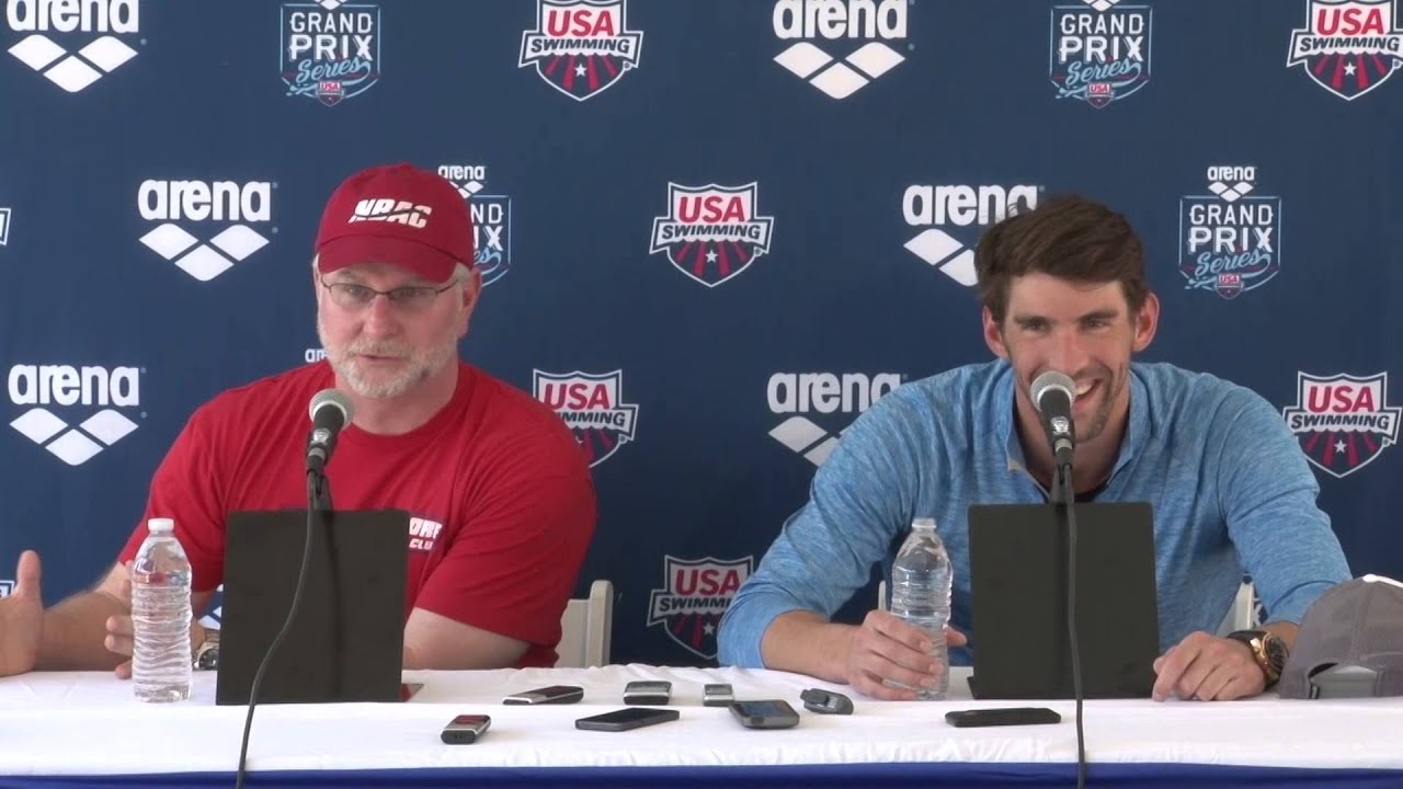 Bob Bowman and Michael Phelps Return to Swimming Press Conference - ARENA GRAND PRIX SERIES at MESA