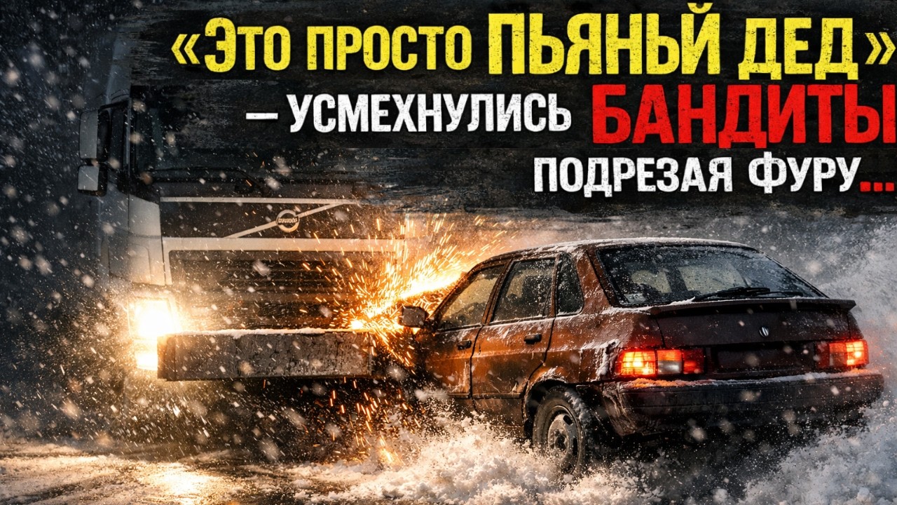 «Это просто ПЬЯНЫЙ дед», — усмехнулись БАНДИТЫ, подрезая фуру... Они ПОЖАЛЕЛИ через секунду…