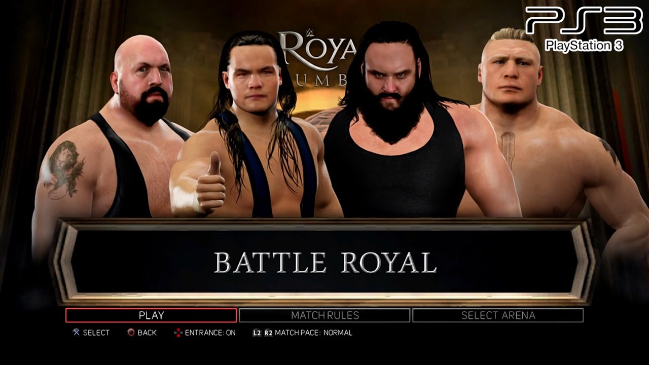 WWE 2K17 PS3 - Bo Dallas VS Braun Strowman VS Big Show VS Brock Lesnar - 4-Man Battle Royal KO Match
