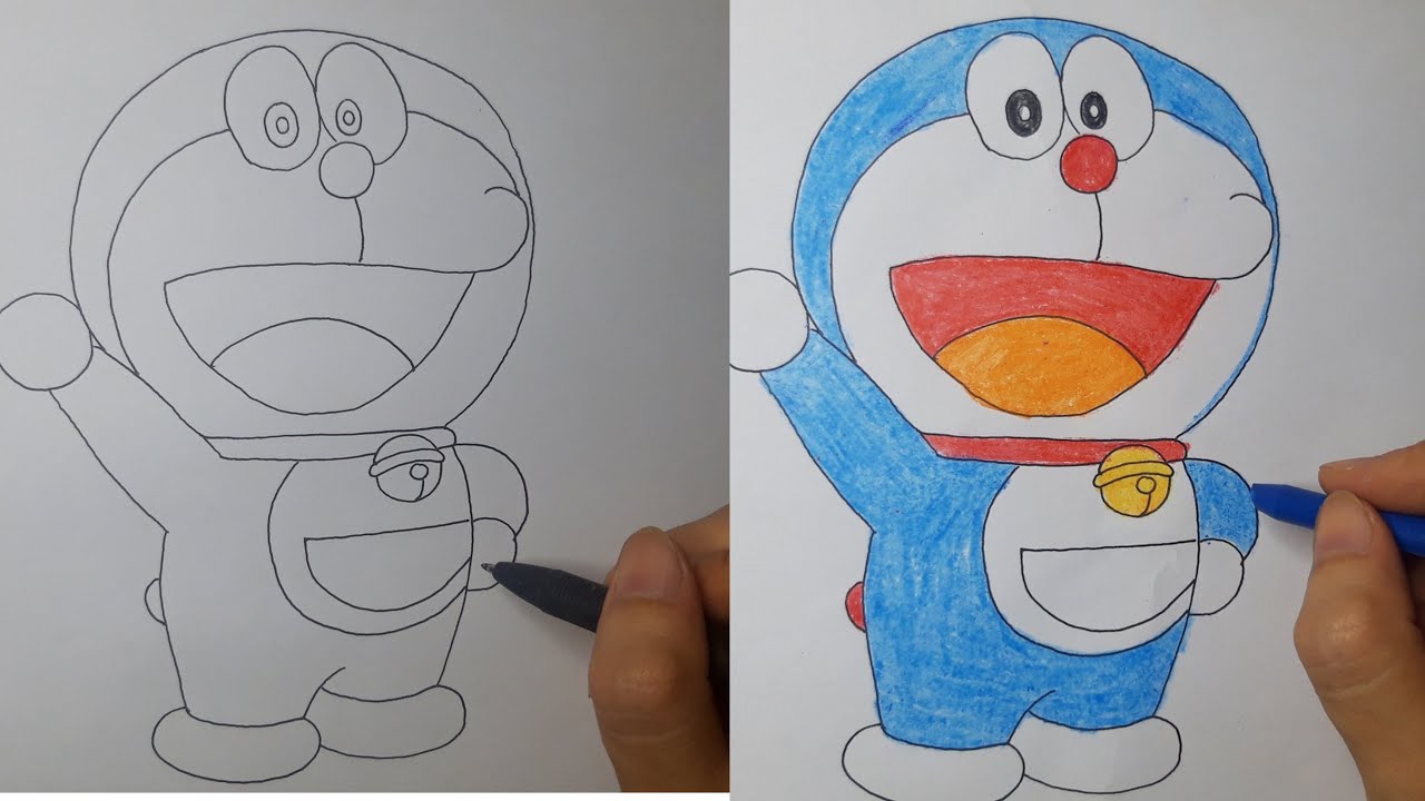 Vẽ Doraemon/ draw doraemon/vẽ nh&acirc;n vật truy&ecirc;nn tranh, hoạt h&igrave;nh/ Ngọc NguyễnTV