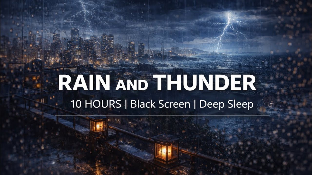 Rain and Thunder Sounds for Sleeping 🌙 10 HOURS | BLACK SCREEN | Deep Sleep