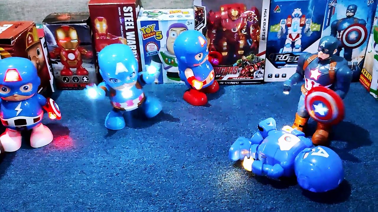 mainan robot captain america robot dance