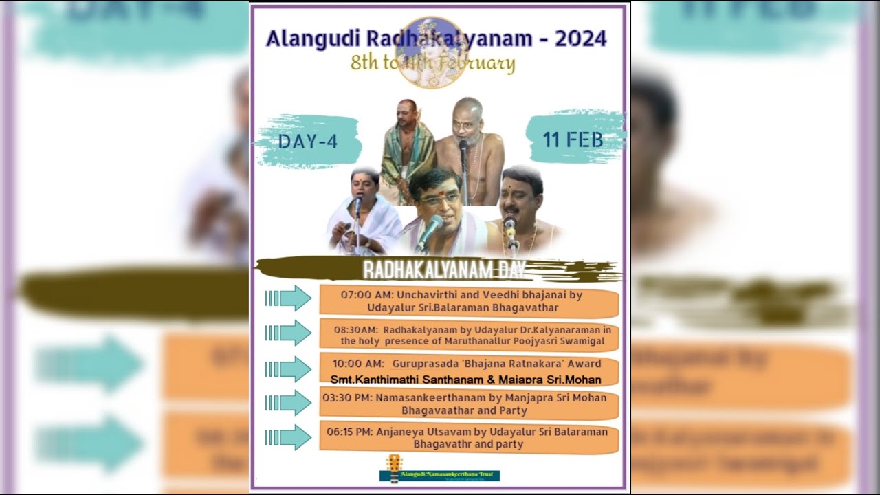 Radhakalyanam by Udayalur Dr Kalyanaraman | Manjapra Sri Mohan | Alangudi Radhakalyanam 2024