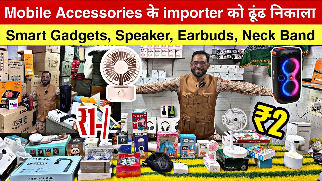 Mobile Accessories Wholesale Market in Delhi 🔥 | Gaffar Market Charger, Data Cable & Earphones