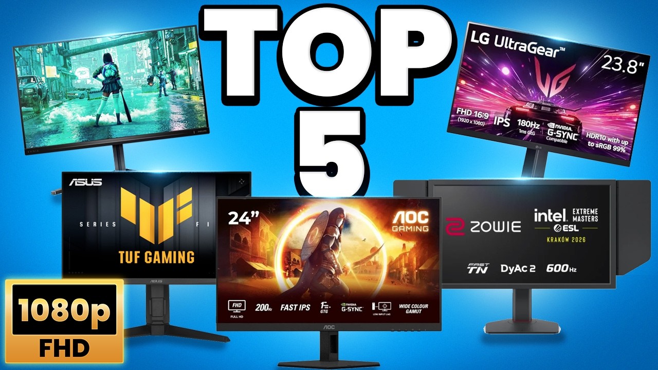 Los 5 Mejores MONITORES  Gaming 24 Pulgadas FHD [TESTADOS]