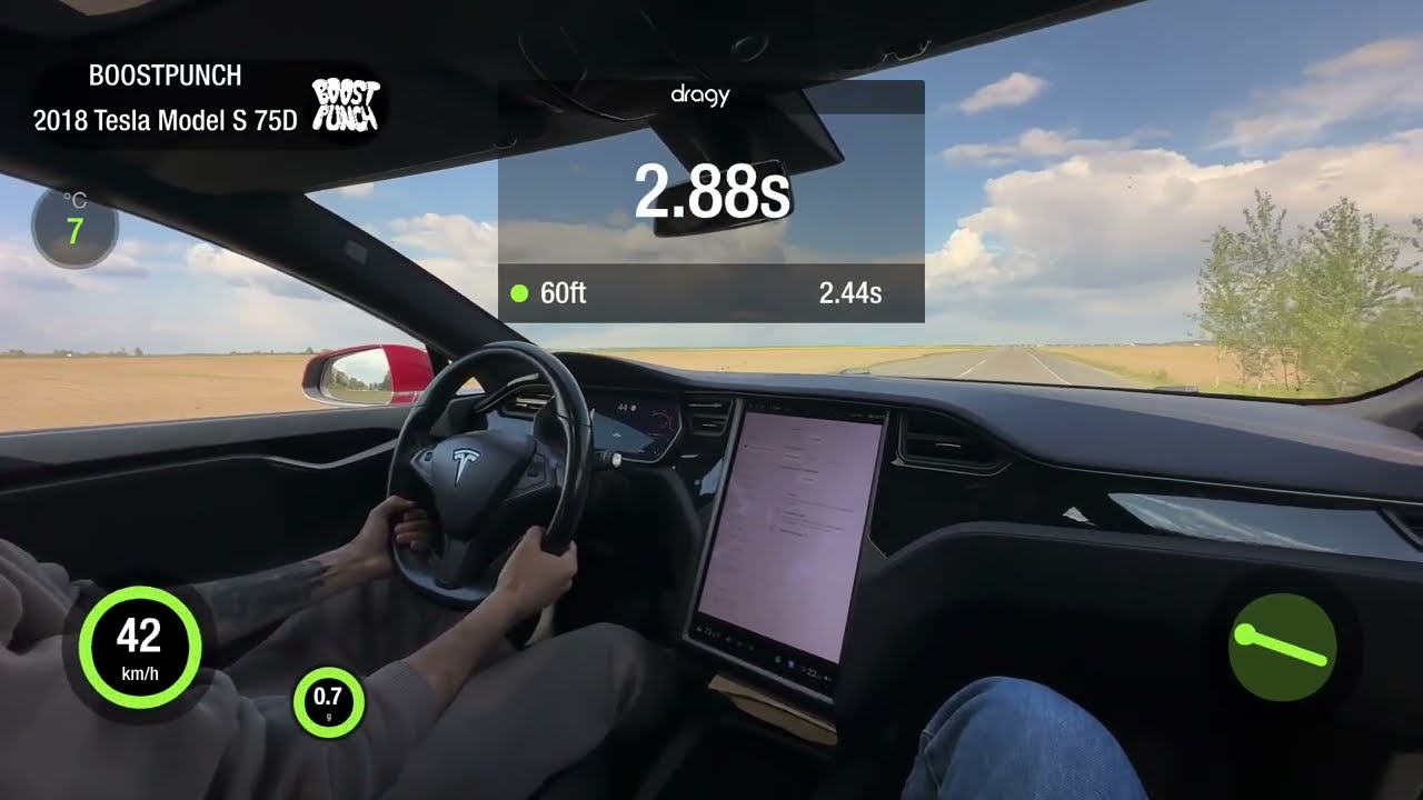 TESLA MODEL S 75D EV 4WD 2018. 0-100 ACCELERATION