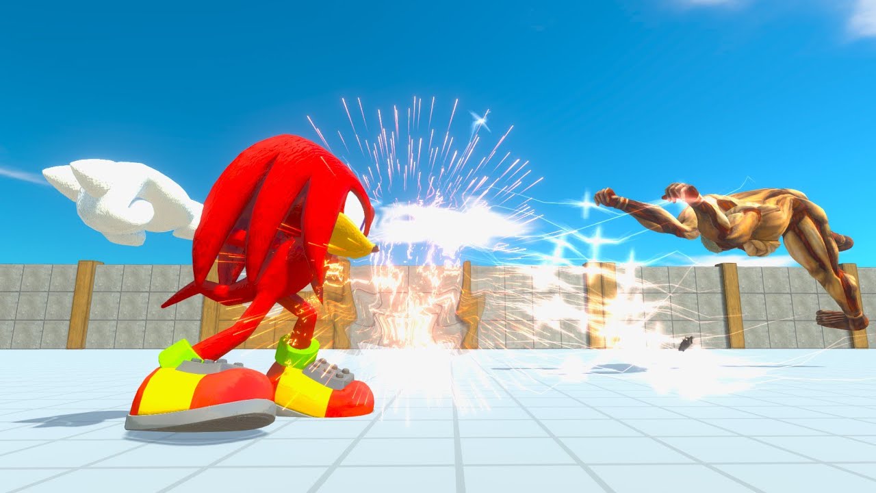 Knuckles vs monsters animal revolt battle simulator