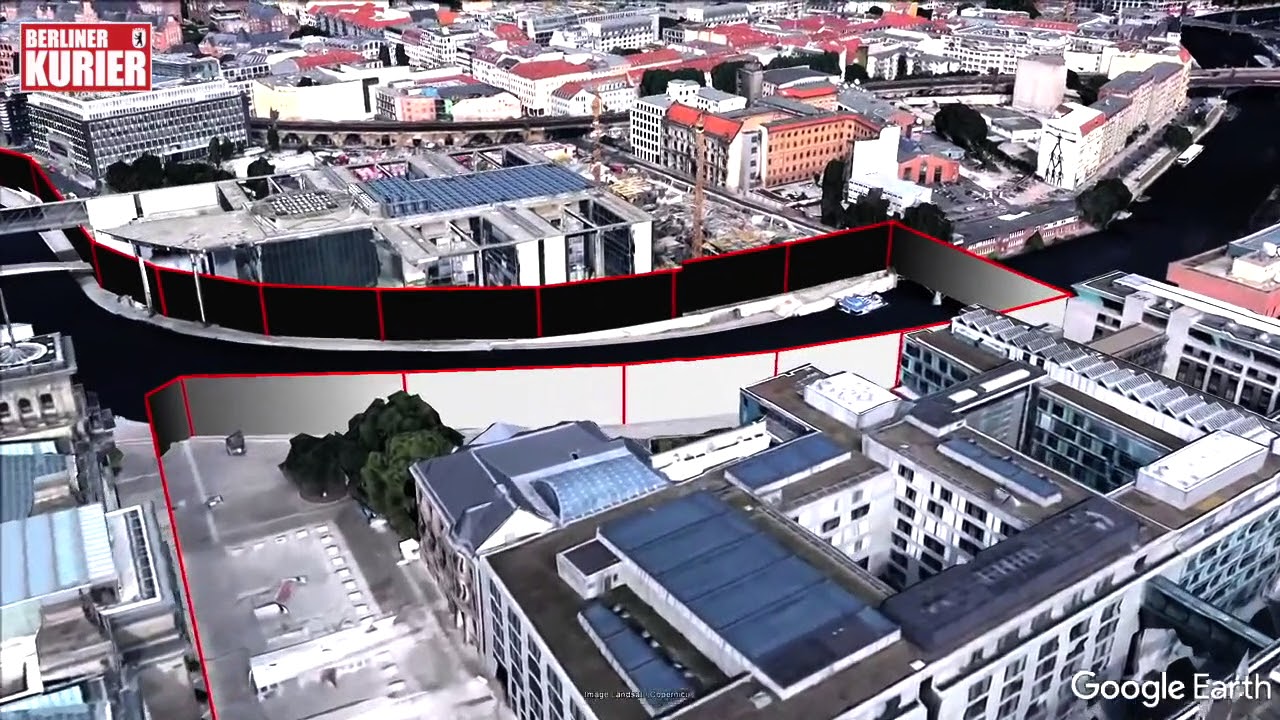 Die Berliner Mauer aus der Vogelperspektive