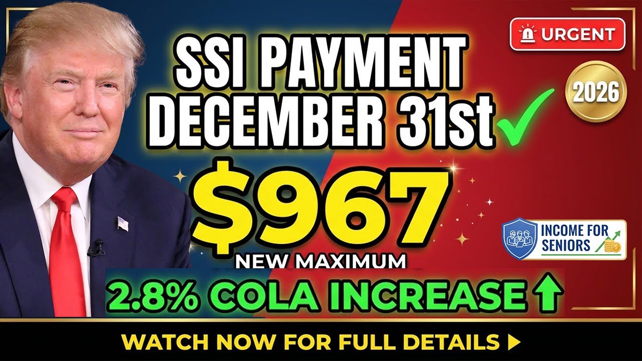 Big SSI Update! December 31st Payment & 2.8% COLA Increase Explained