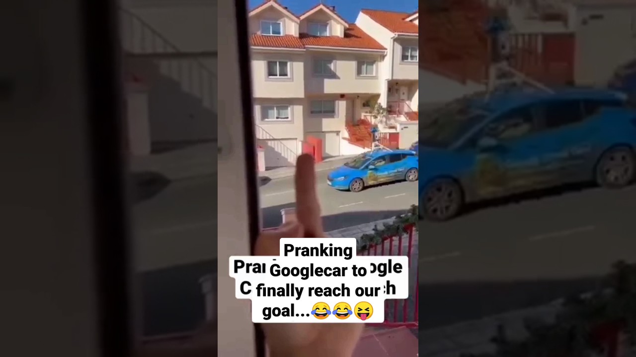 pranking google car to finally reach our goal.. 