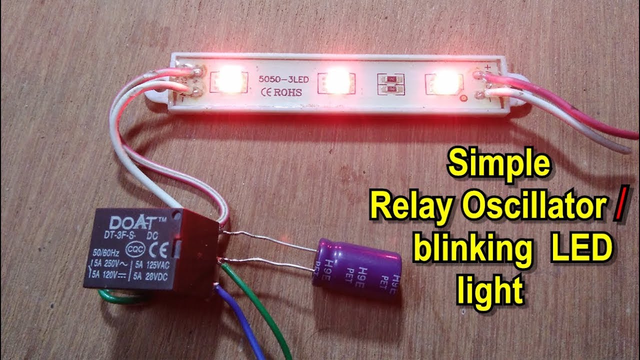 Without IC | How to make simple oscillator/flashing/blinking lights using DC relay | POWER GEN