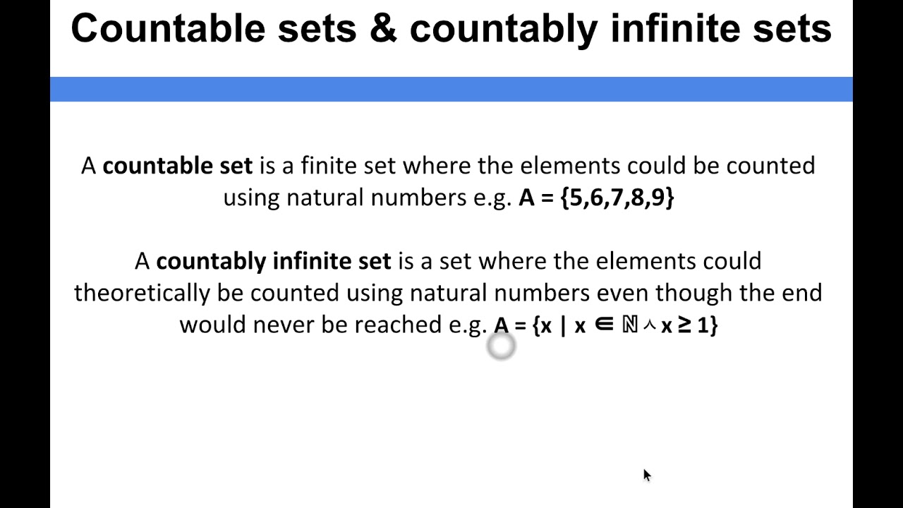 Algorithms - Countable sets & countably infinite sets