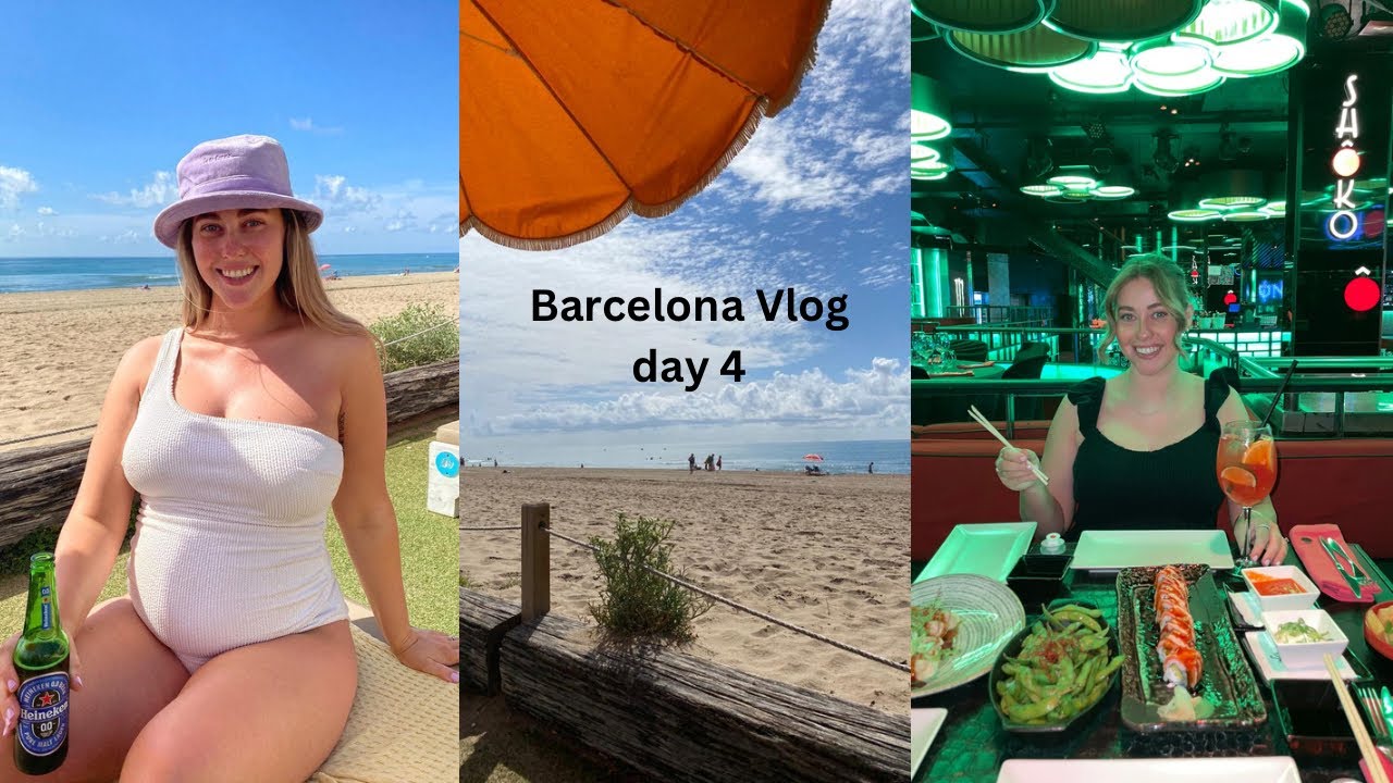 BARCELONA VLOG | Day 4 | Tropical beach club, Shoko restaurant, sushi & sangria