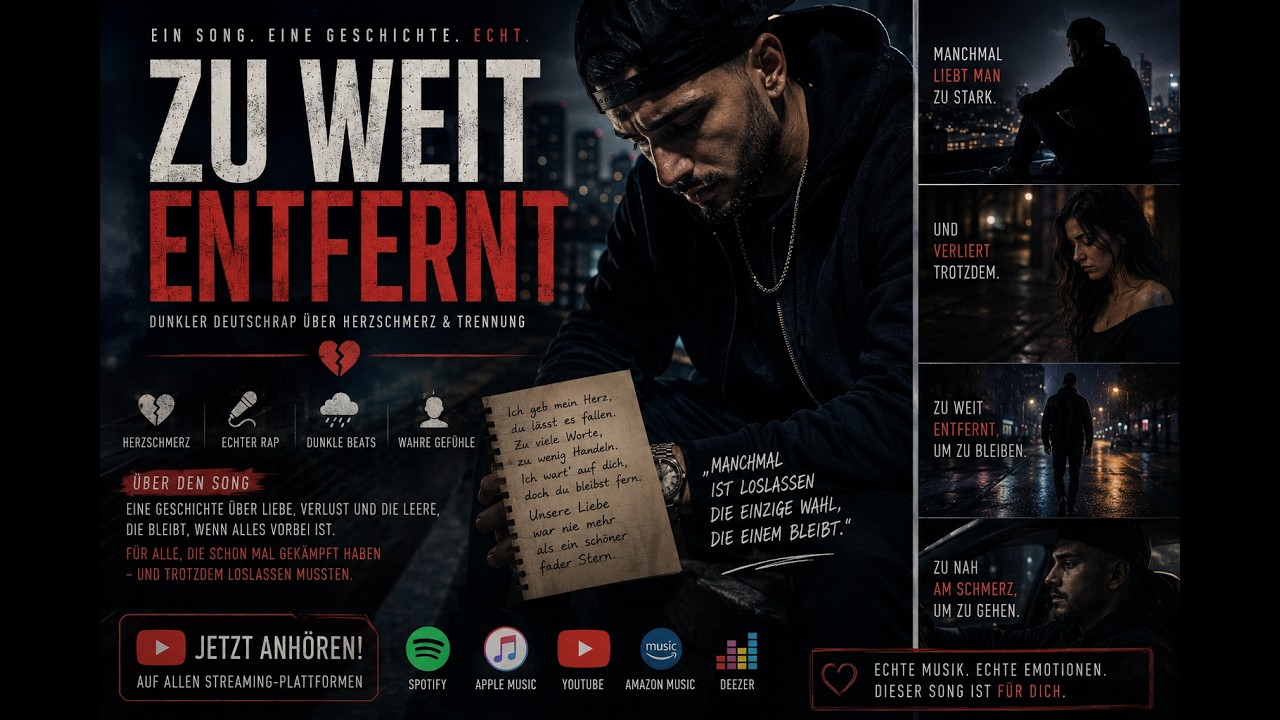 Zu weit entfernt – Dunkler Deutschrap über Herzschmerz & Trennung 🖤