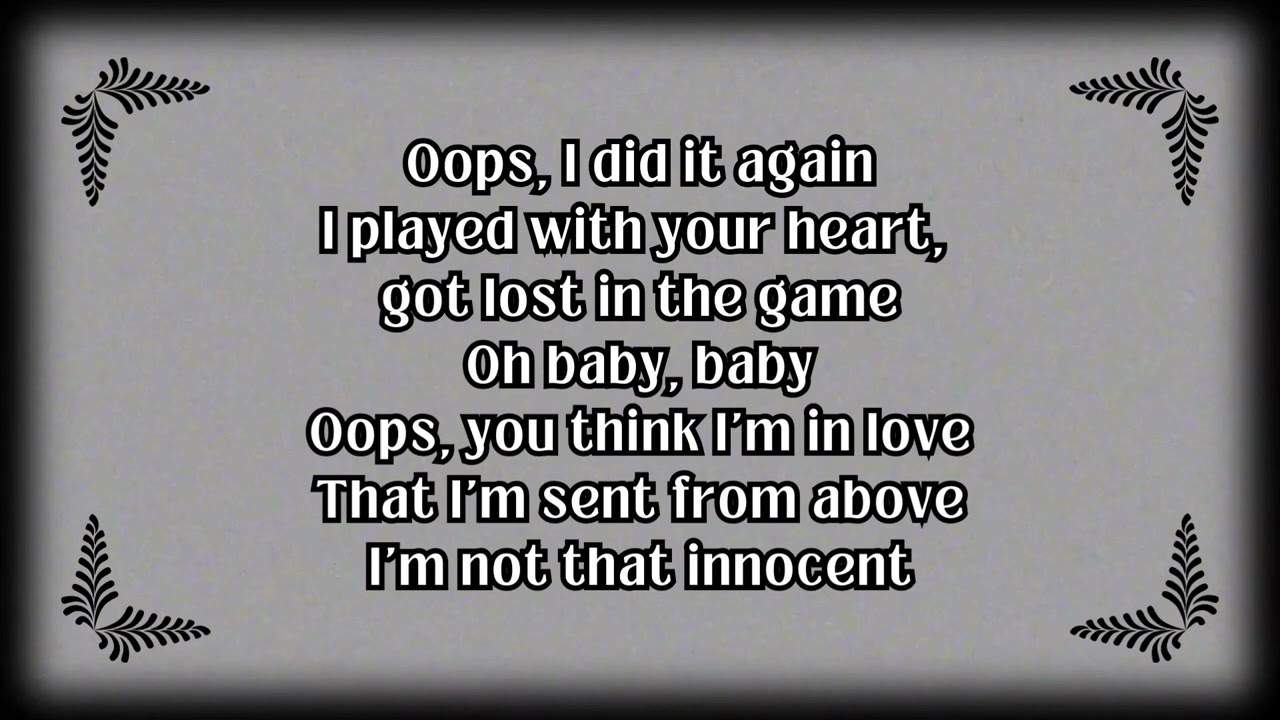 Oops I did it again  Karaoke Rock Version