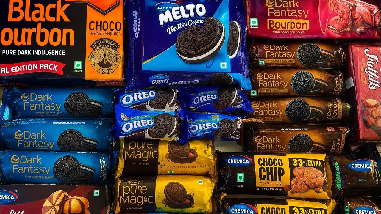 Most Satisfying Cream Biscuit Opening Oreo Dark fantasy Bourbon Cream Split ASMR #viral  #trending 