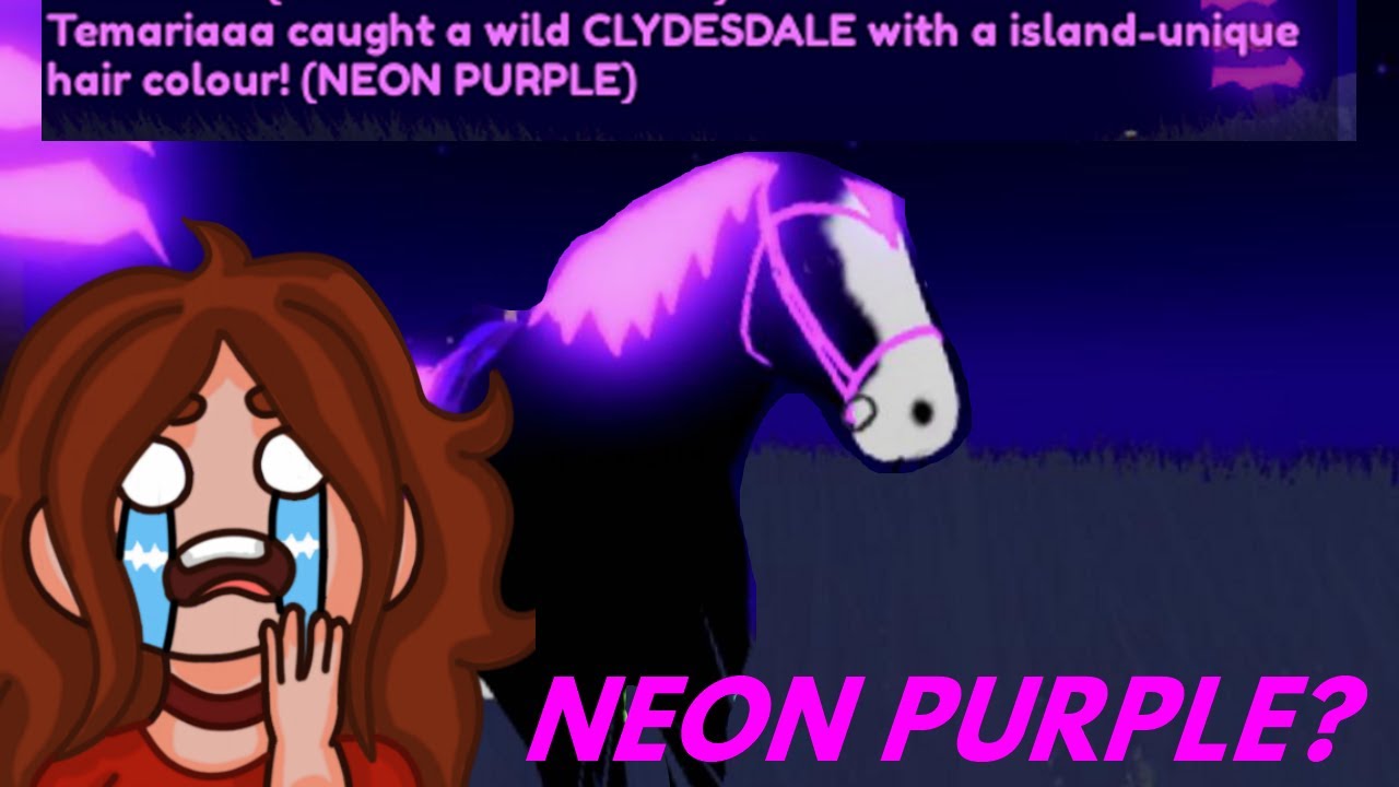 Temariaaa catches a NEON PURPLE Clyde in Wild Horse Islands on Roblox