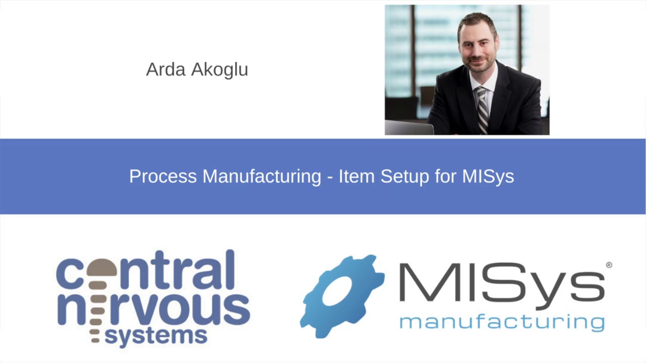 Process Manufacturing - Item Setup for MISys