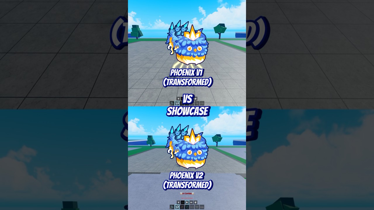 Phoenix v1 Transformed vs Phoenix v2 Transformed #bloxfruit #roblox #bloxfruits #dispecs