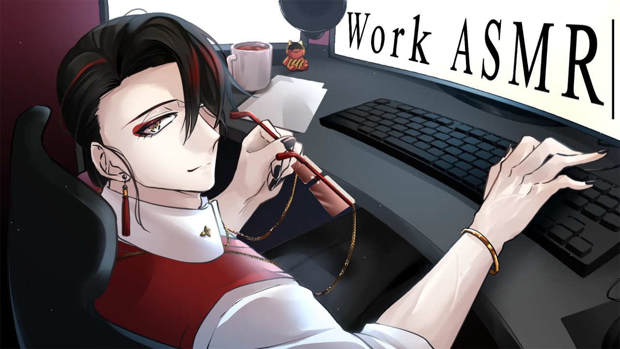 【WORK ASMR】TYPING, CLICKING & AFFIRMATIONS【NIJISANJI EN | Vox Akuma】
