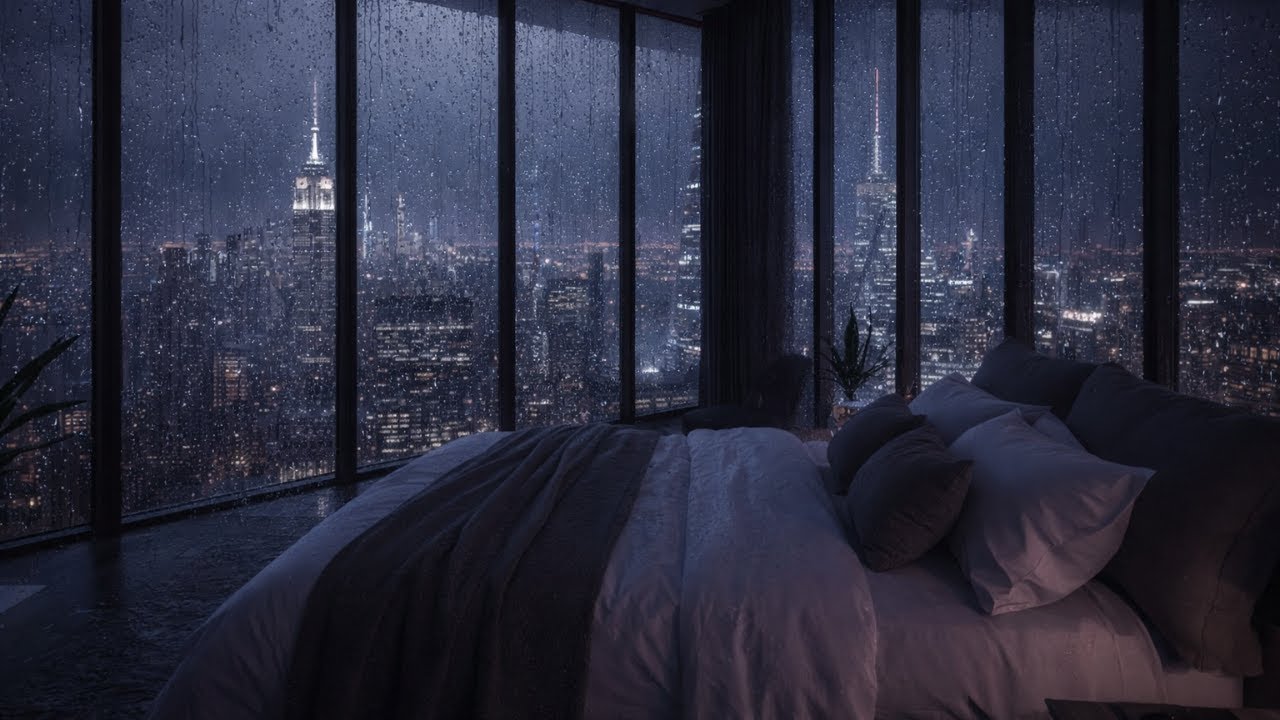 🔴 LIVE Bedroom Rain at Night 🌧️ Calm Rain Sounds for Sleep, Relax & Study