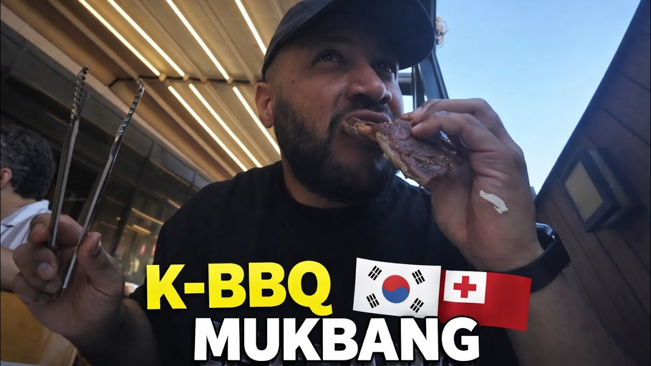 Корейский мукбанг с барбекю 🇰🇷🇹🇴 | Сочные говяжьи ребрышки и говядина вагю | Видеоблог BBQ City B...