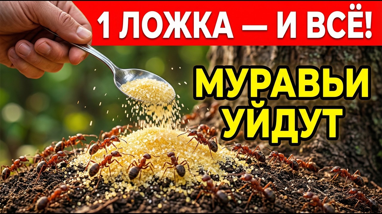 МУРАВЬИ ПРОПАДУТ ЗА НОЧЬ. Один кухонный порошок уничтожит весь муравейник без химии