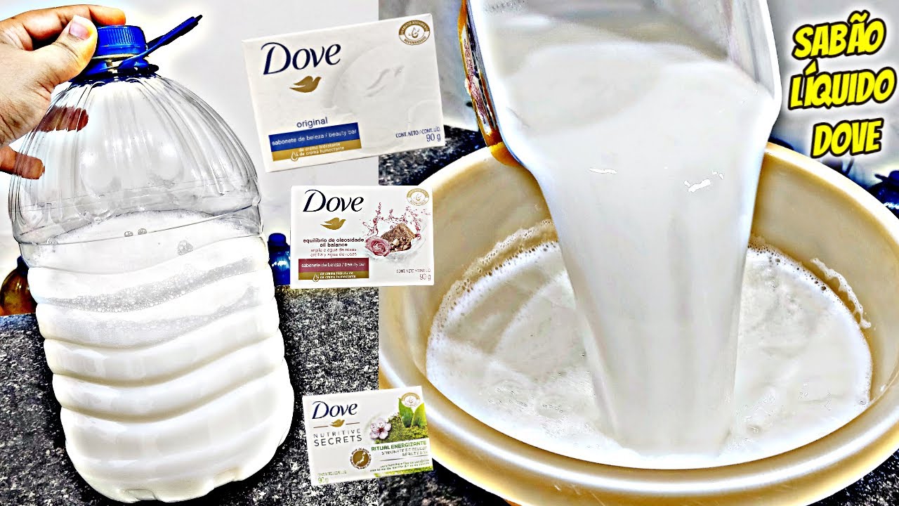COMO FAZER SABÃO LÍQUIDO DOVE IGUAL DO MERCADO COM APENAS 3 INGREDIENTES À FRIO E SUPER ECONÓMICO