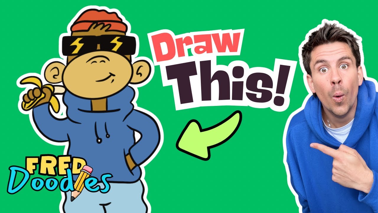 Fred teaches you how to Draw a Monkey… with ATTITUDE! | Fun & Easy Step-by-Step drawing for Kids