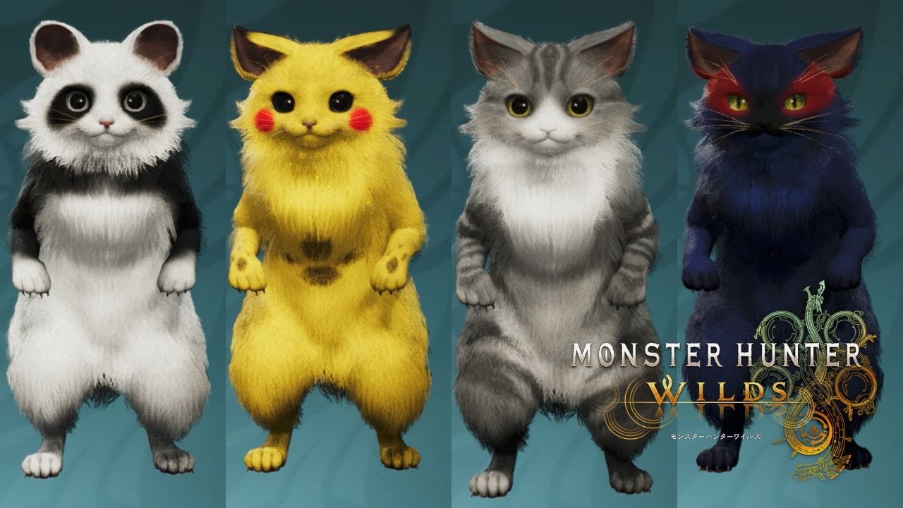 【モンハンワイルズ】4種類の再現！もふ毛アイルーのキャラメイクレシピ