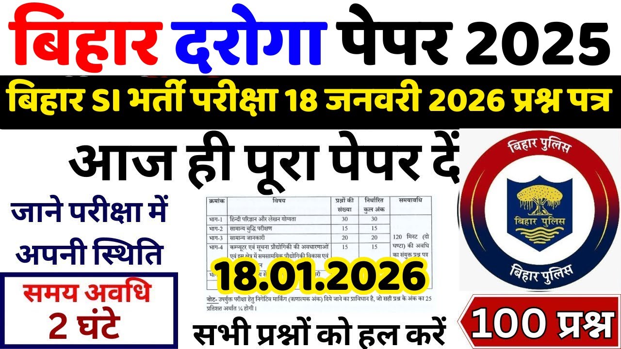 bihar daroga previous year question | bihar daroga previous year question paper | bihar si paper