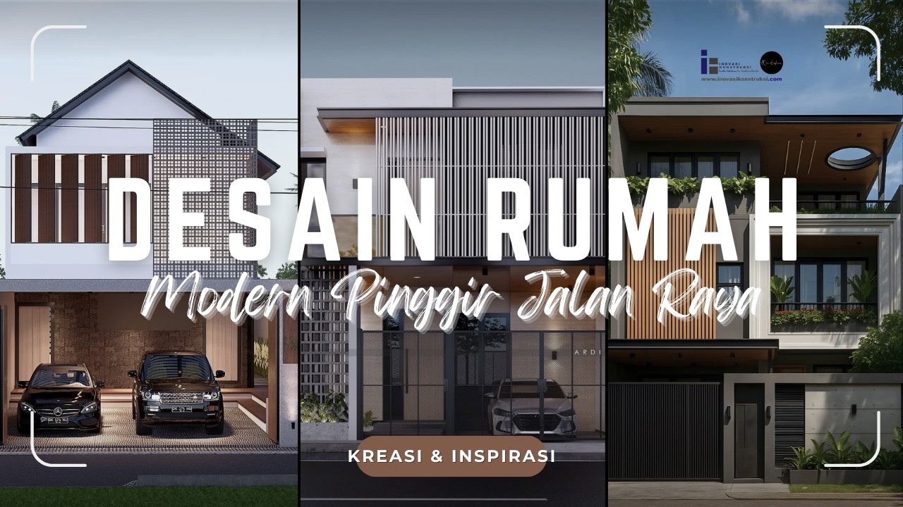ANTI-BISING! DESAIN RUMAH MODERN PINGGIR JALAN RAYA | IDE FASAD Rumah TENANG & Mewah Layaknya VILLA!
