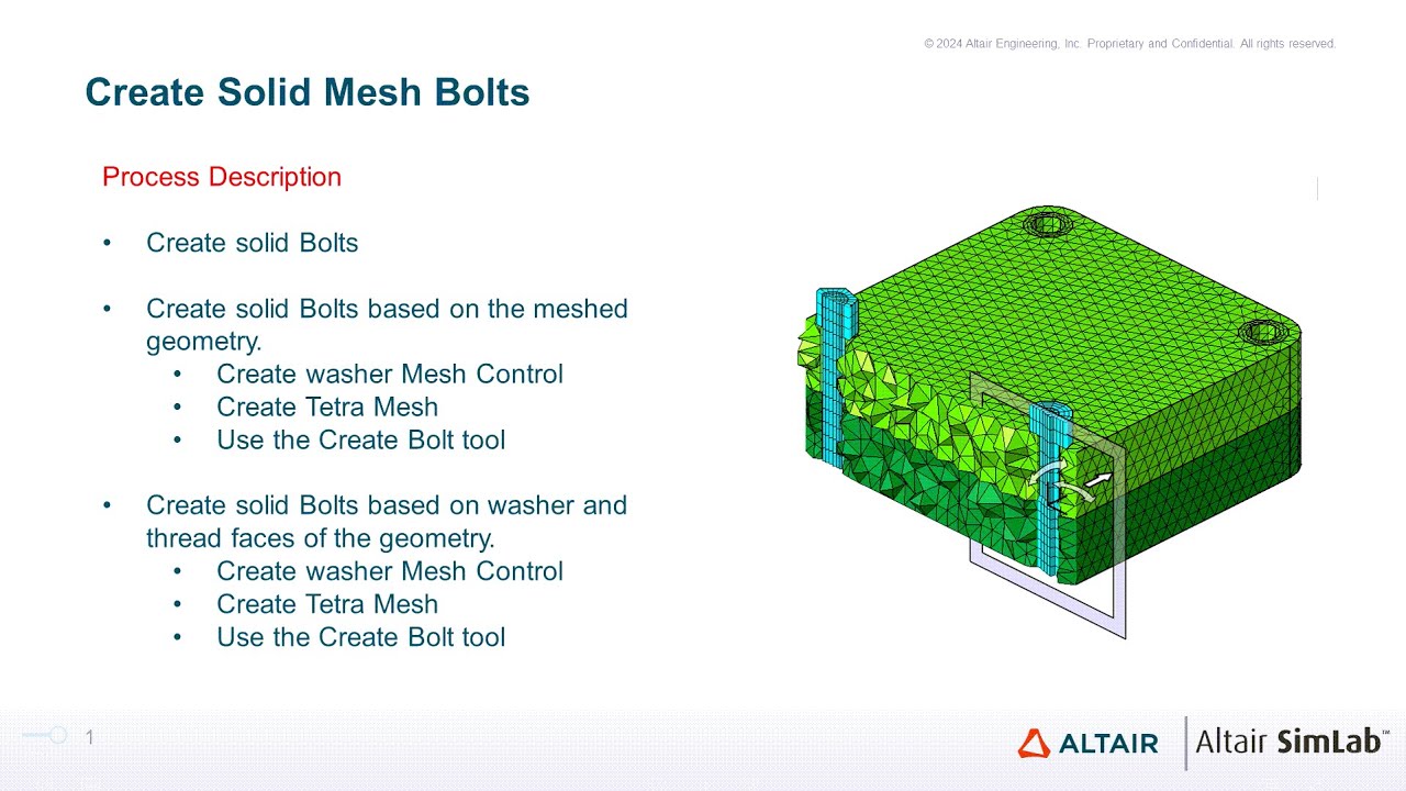SimLab - Create Solid Mesh Bolts