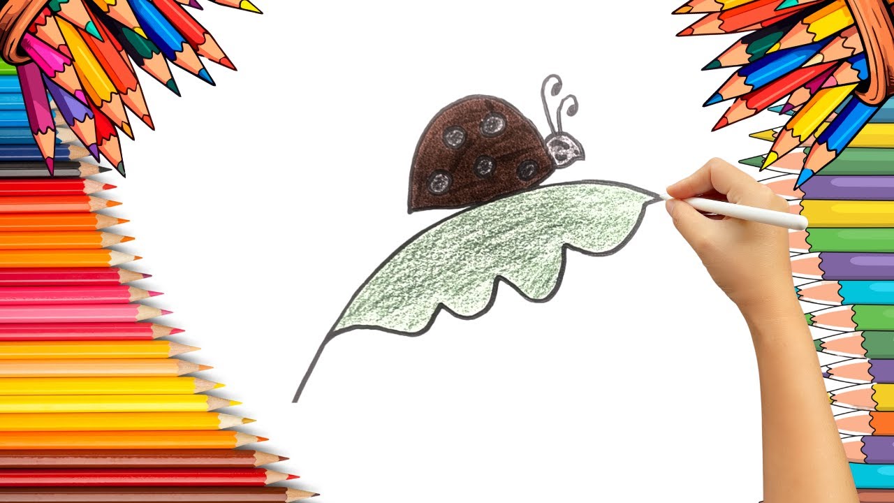 How To Draw cute Ladybug Drawing, Painting & Coloring For Kids and Toddlers_ Child Art 🐋🌈🎨