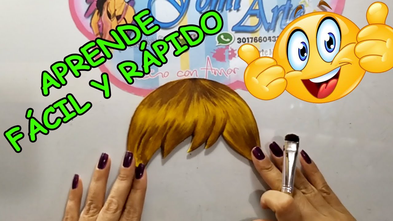 ♥️como pintar CABELLO EN FOAMI facil, MICROPOROSO, GOMA EVA😘