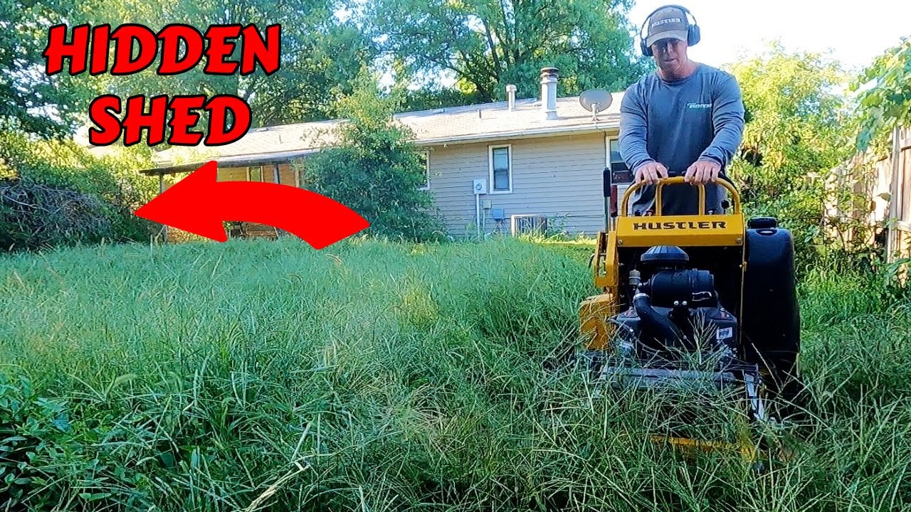 SHOCKED To Find HIDDEN Shed and Sidewalk In Homeowner's OVERGROWN Yard